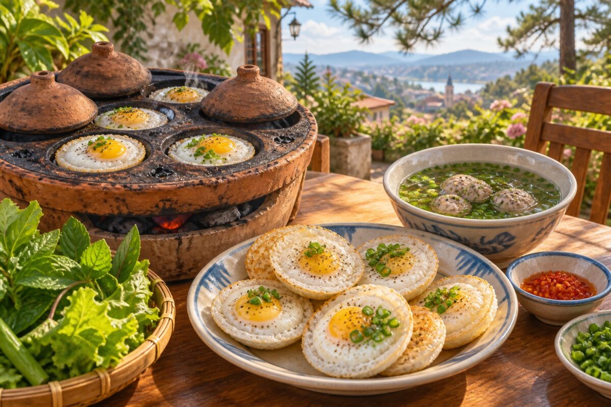 AI illustration: Da Lat Banh Can rice cakes