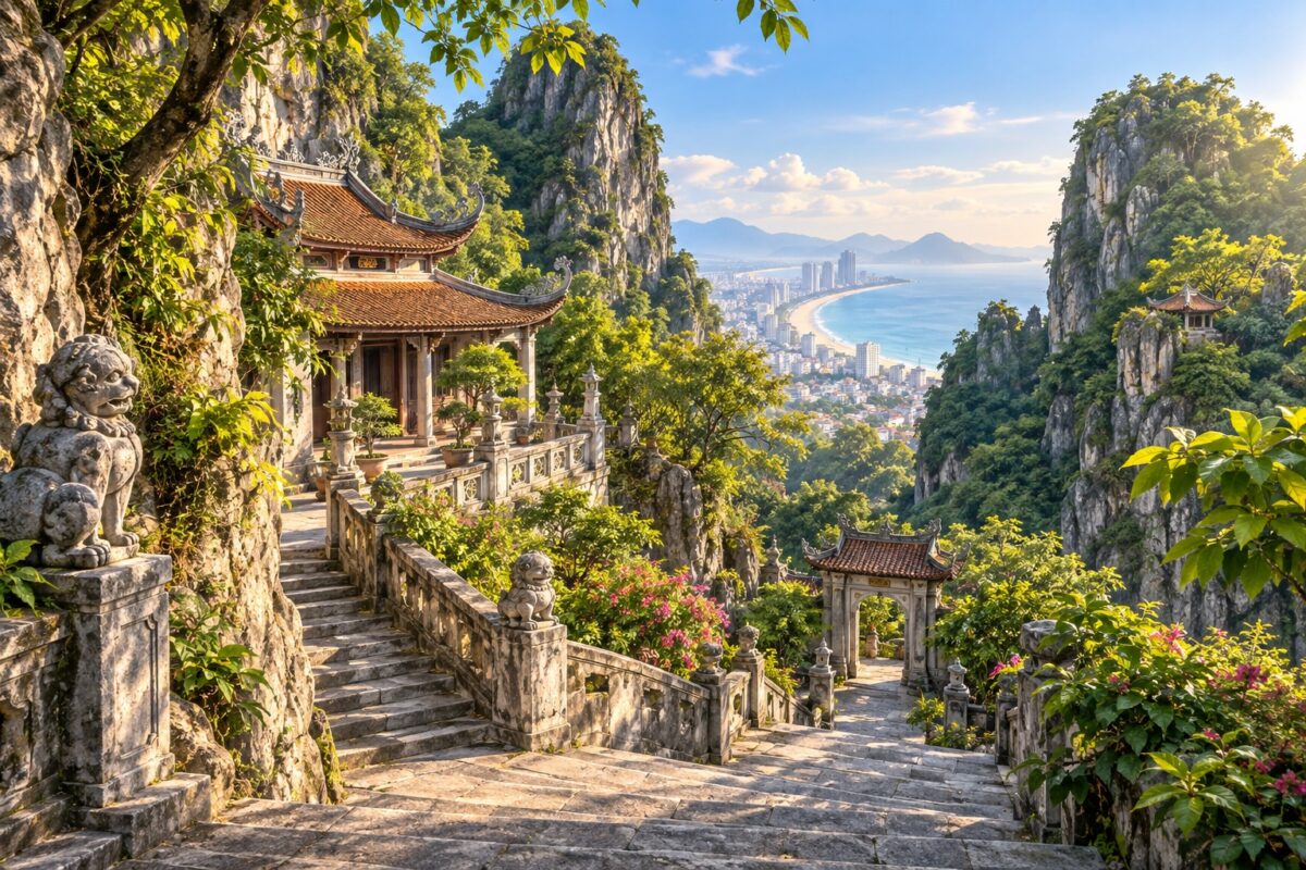 AI illustration: Marble Mountains, Da Nang