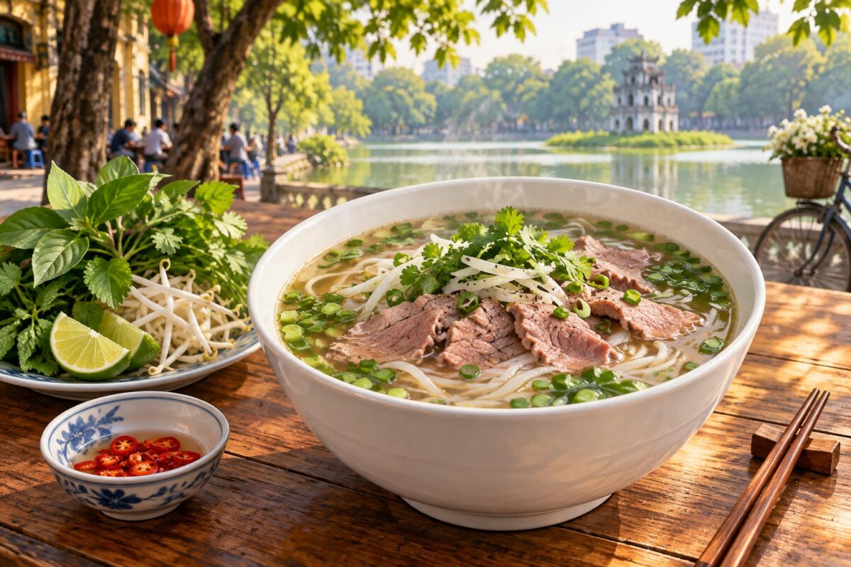 Illustration of Hanoi pho bo