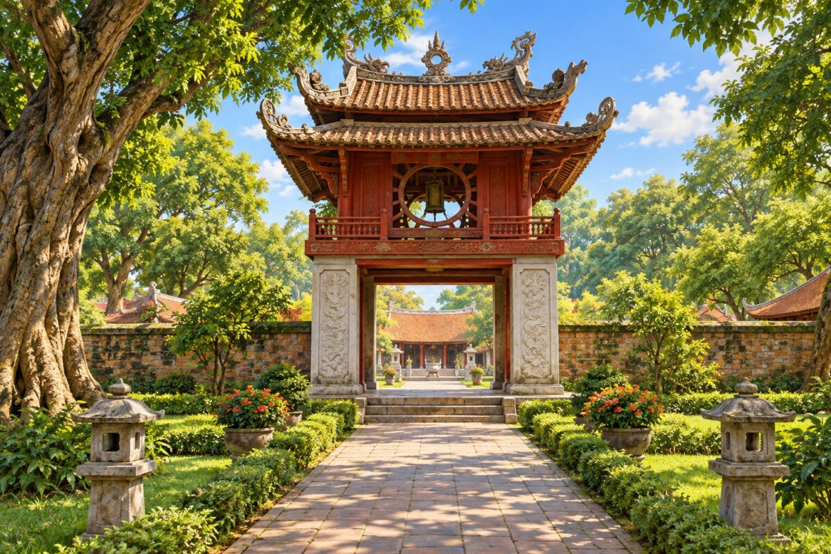 Illustration of Hanoi Temple of Literature