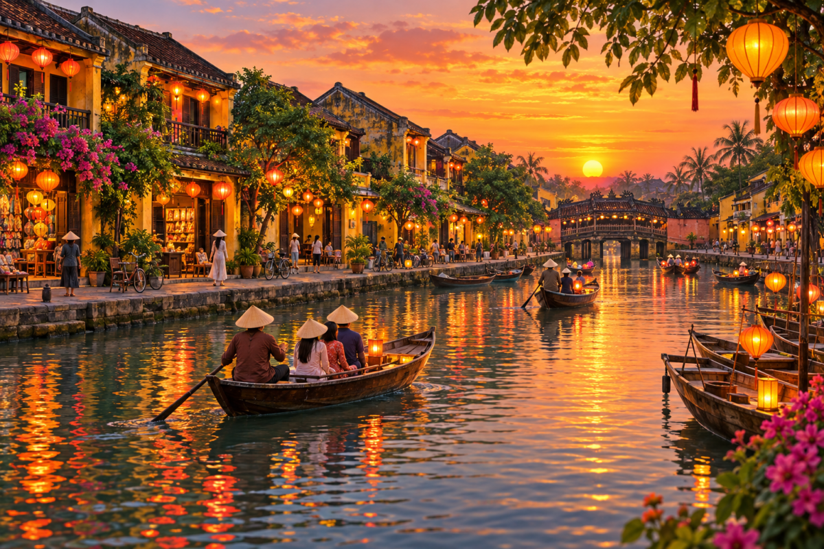 Illustration of hoi-an, Vietnam